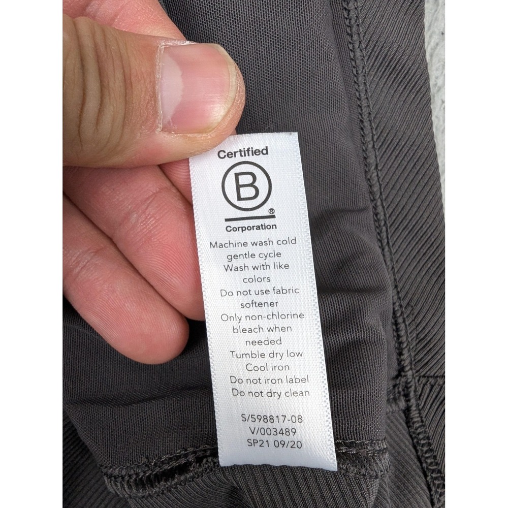 Athleta Tank Top Womens Medium Gray Sleeveless Mock Neck Side Ruched Yoga Active - Picture 4 of 8